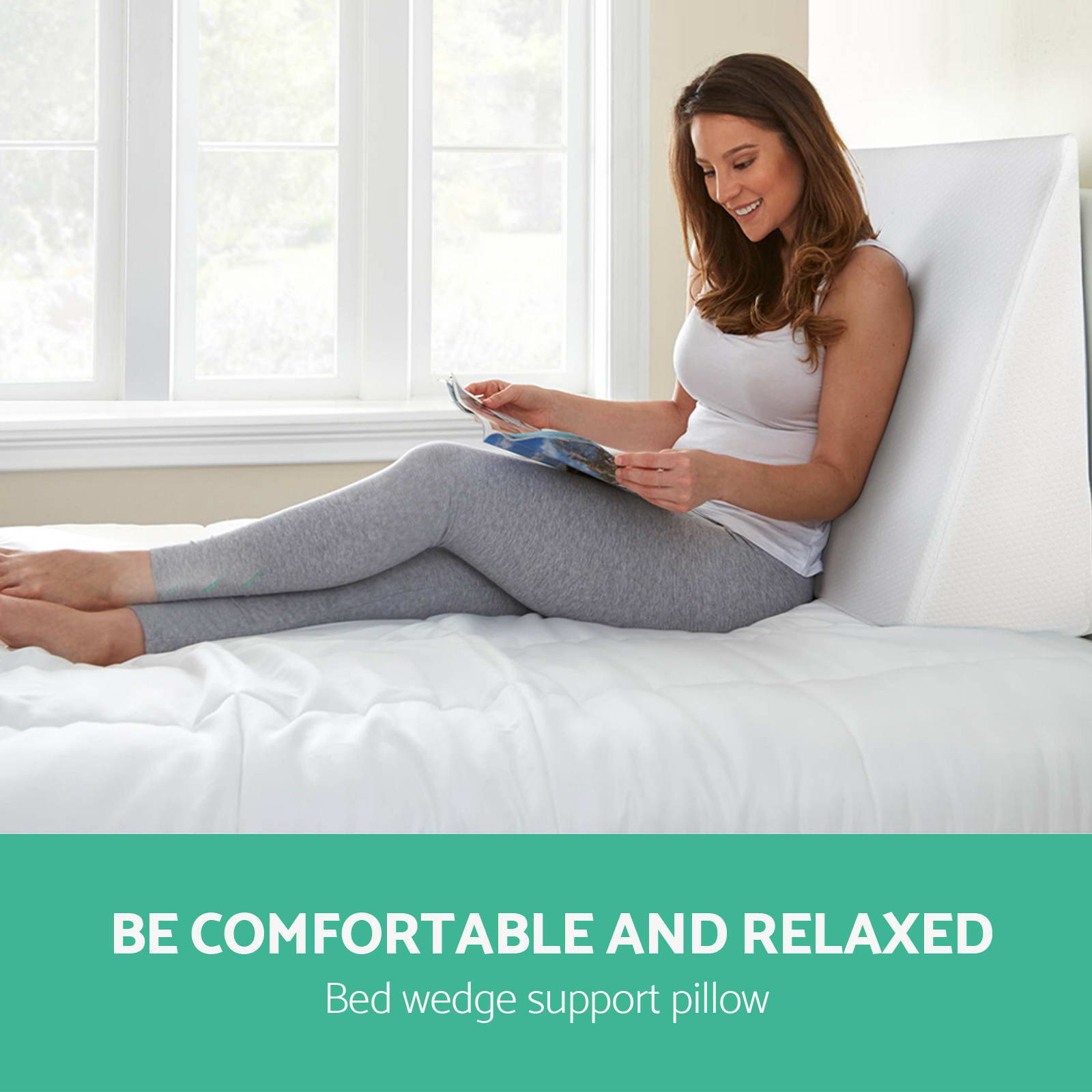 Giselle Bedding Wedge Pillow Bed Memory Foam Cushion Back Support Leg