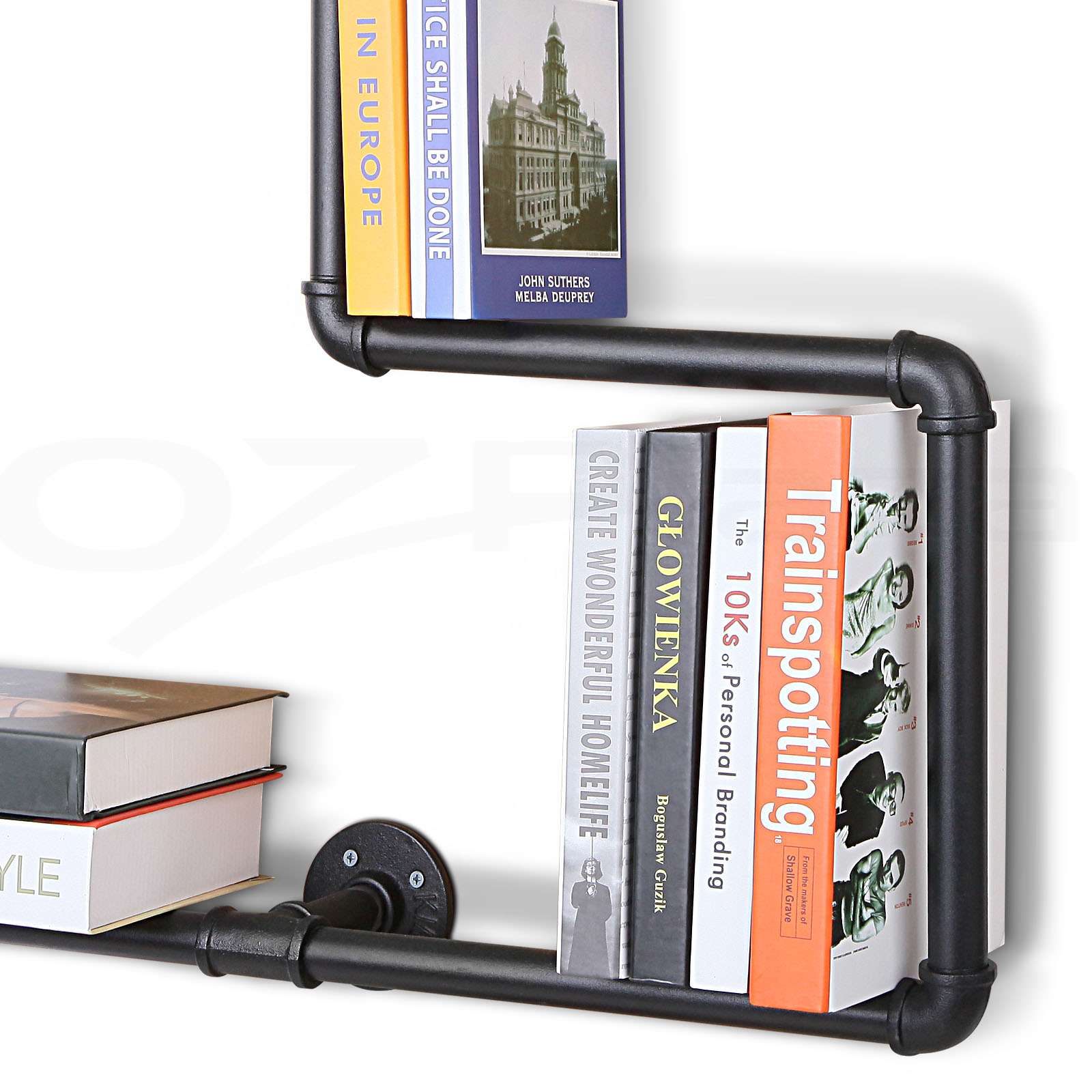 Rustic Industrial DIY Pipe Shelf Storage Vintage Wooden Floating Bookshelf Wall eBay