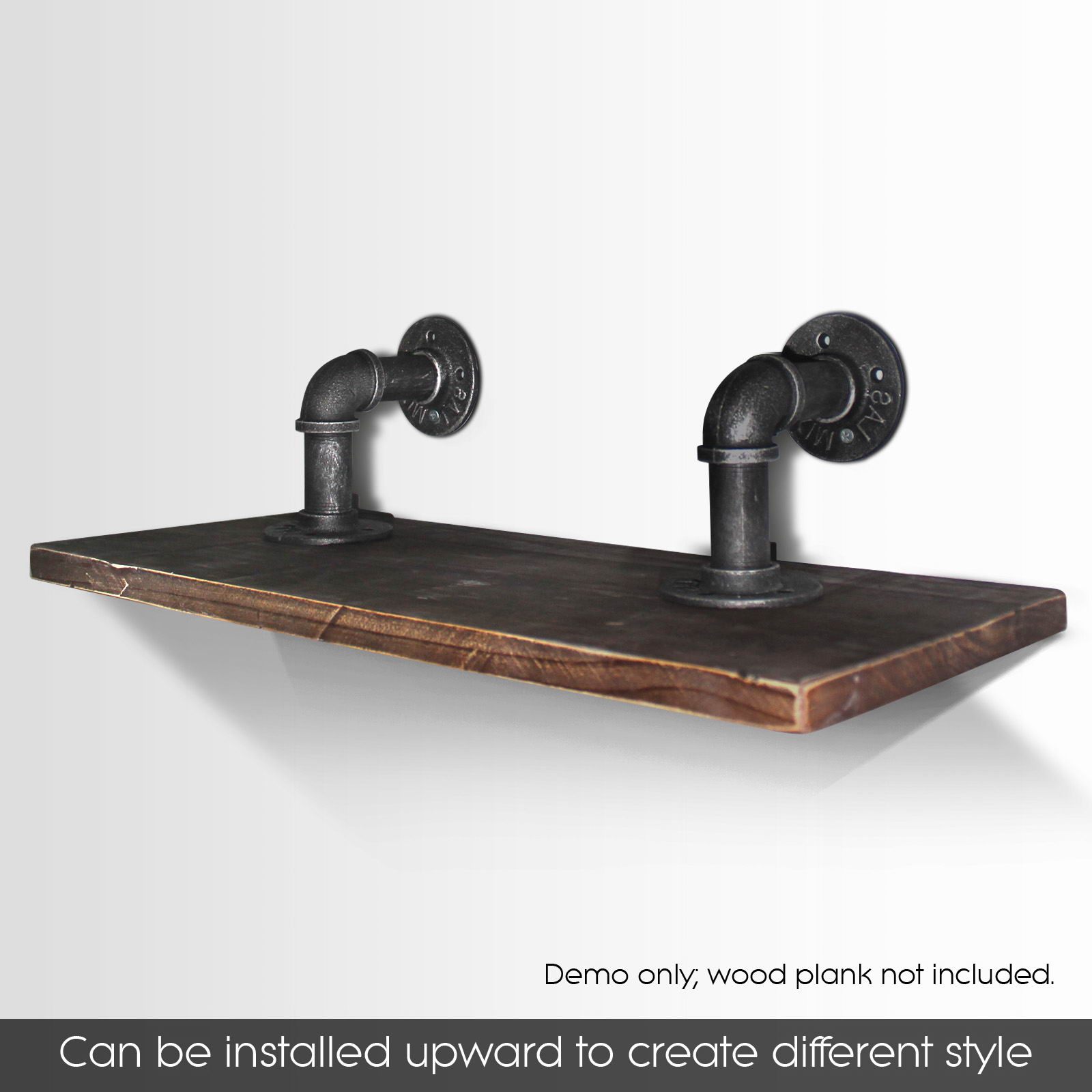 Rustic Vintage Mount Bracket Set Industrial DIY Pipe Shelf Furniture