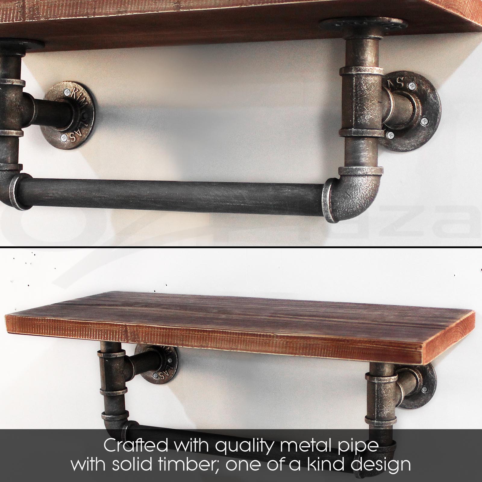 Artiss Industrial DIY Pipe Shelf Display Floating Wall ...