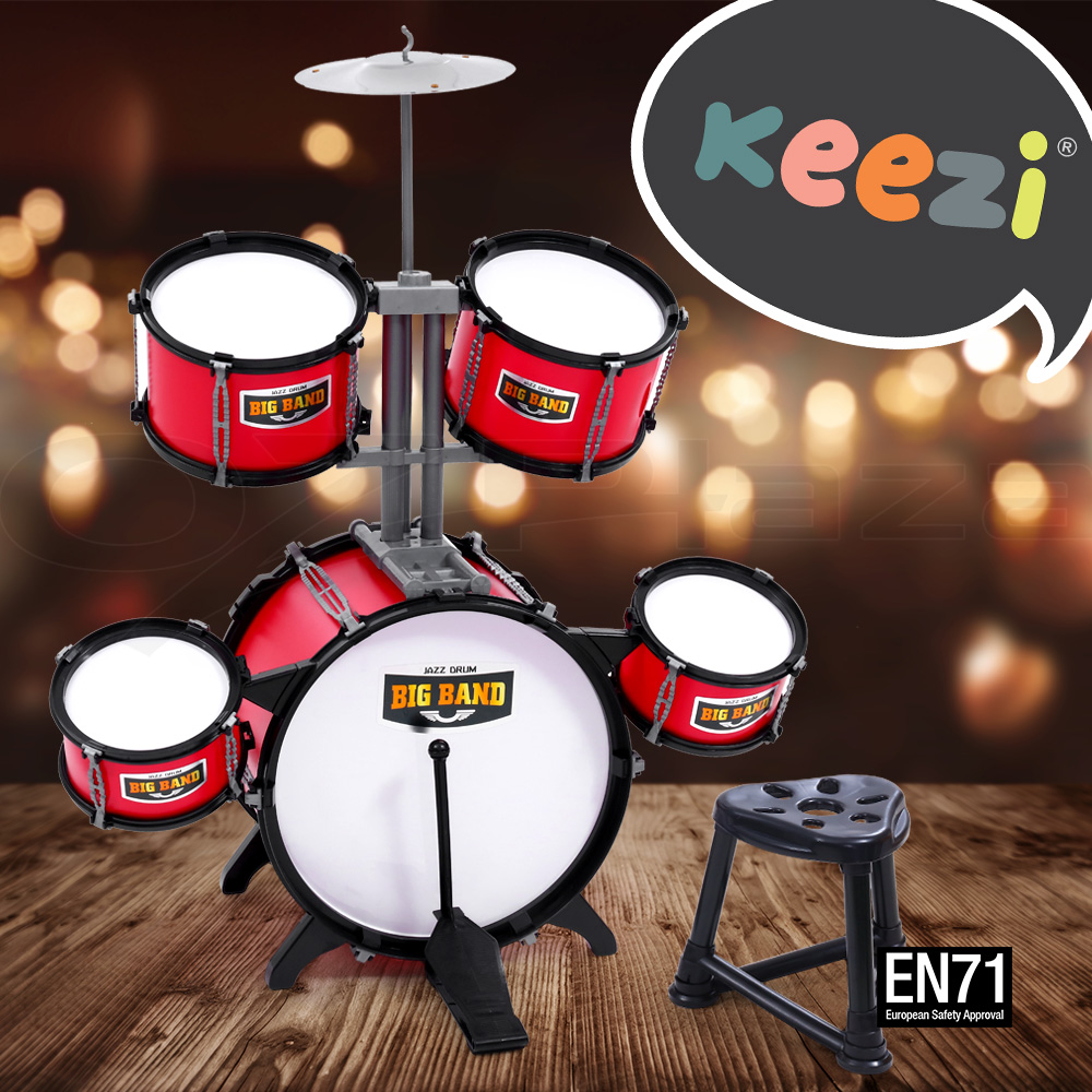 Keezi Kids Drum Set Pretend Play Kit Children Mini Band Play Drums Music Toys - Picture 12 of 33