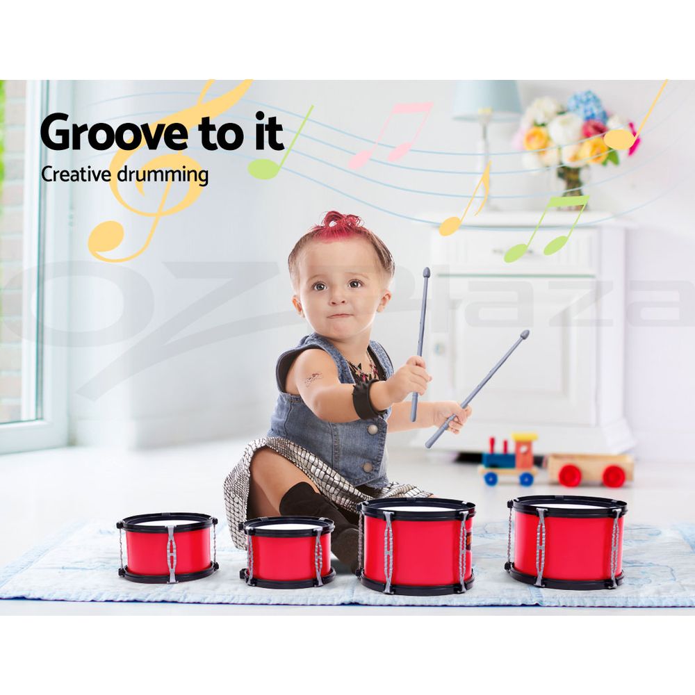 Keezi Kids Drum Set Pretend Play Kit Children Mini Band Play Drums Music Toys - Picture 17 of 33