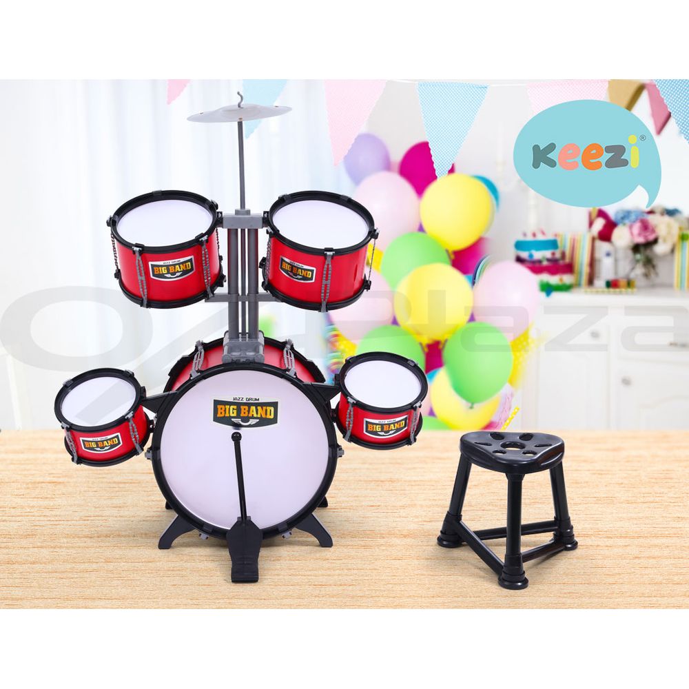 Keezi Kids Drum Set Pretend Play Kit Children Mini Band Play Drums Music Toys - Picture 22 of 33