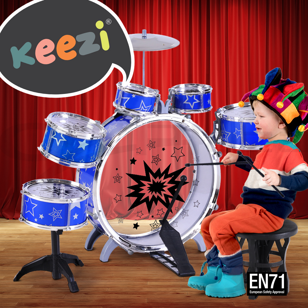 Keezi Kids Drum Set Pretend Play Kit Children Mini Band Play Drums Music Toys - Picture 23 of 33