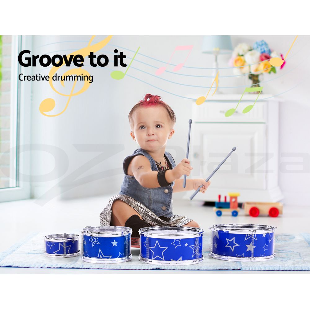 Keezi Kids Drum Set Pretend Play Kit Children Mini Band Play Drums Music Toys - Picture 28 of 33