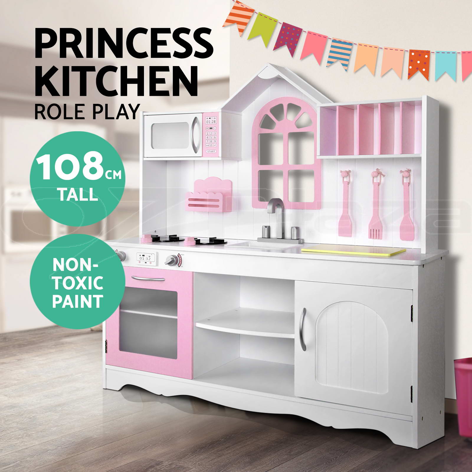 Kids Wooden Kitchen Pretend Play Set Toys Children Toddler Market Kids Wooden Kitchen Pretend Play Set Toys Children