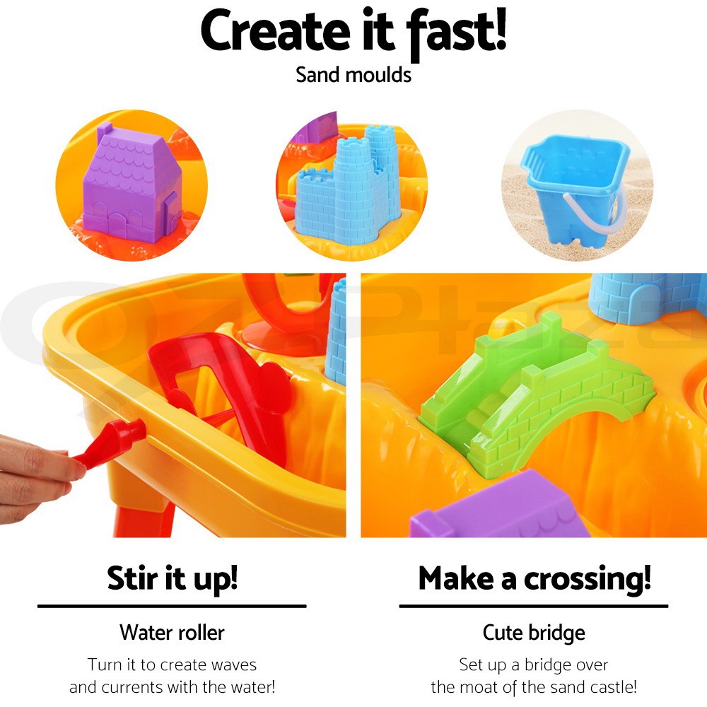 Keezi Kids Sandpit Toys Outdoor Beach Pretend Play Set Sand Pit Table