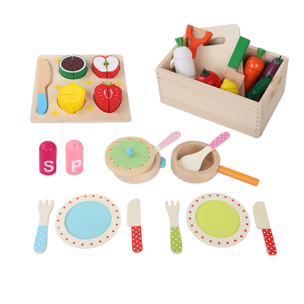Keezi Kids Kitchen Pretend Play Sets Wooden Toys Children Utensils Cooking Set - Picture 21 of 68