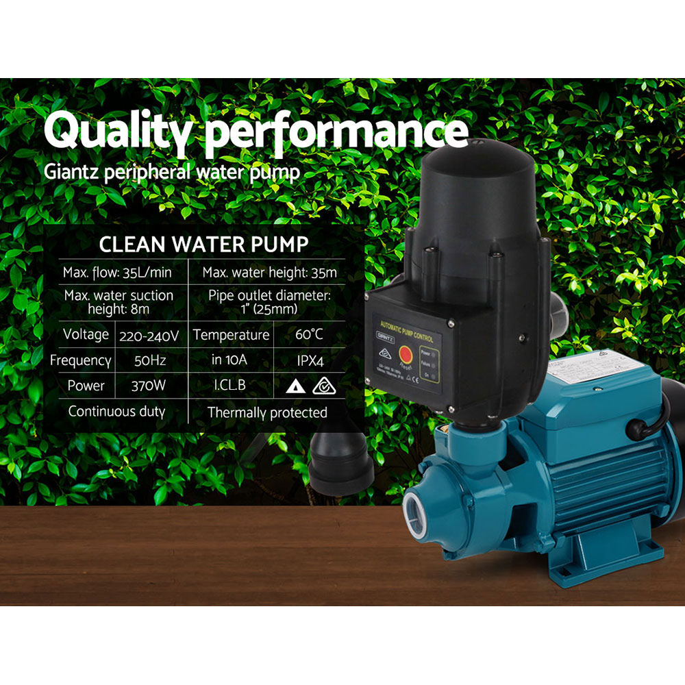 Giantz Peripheral Water Pump QB60 QB80 Garden Boiler Car Wash Auto Controller - Picture 60 of 103
