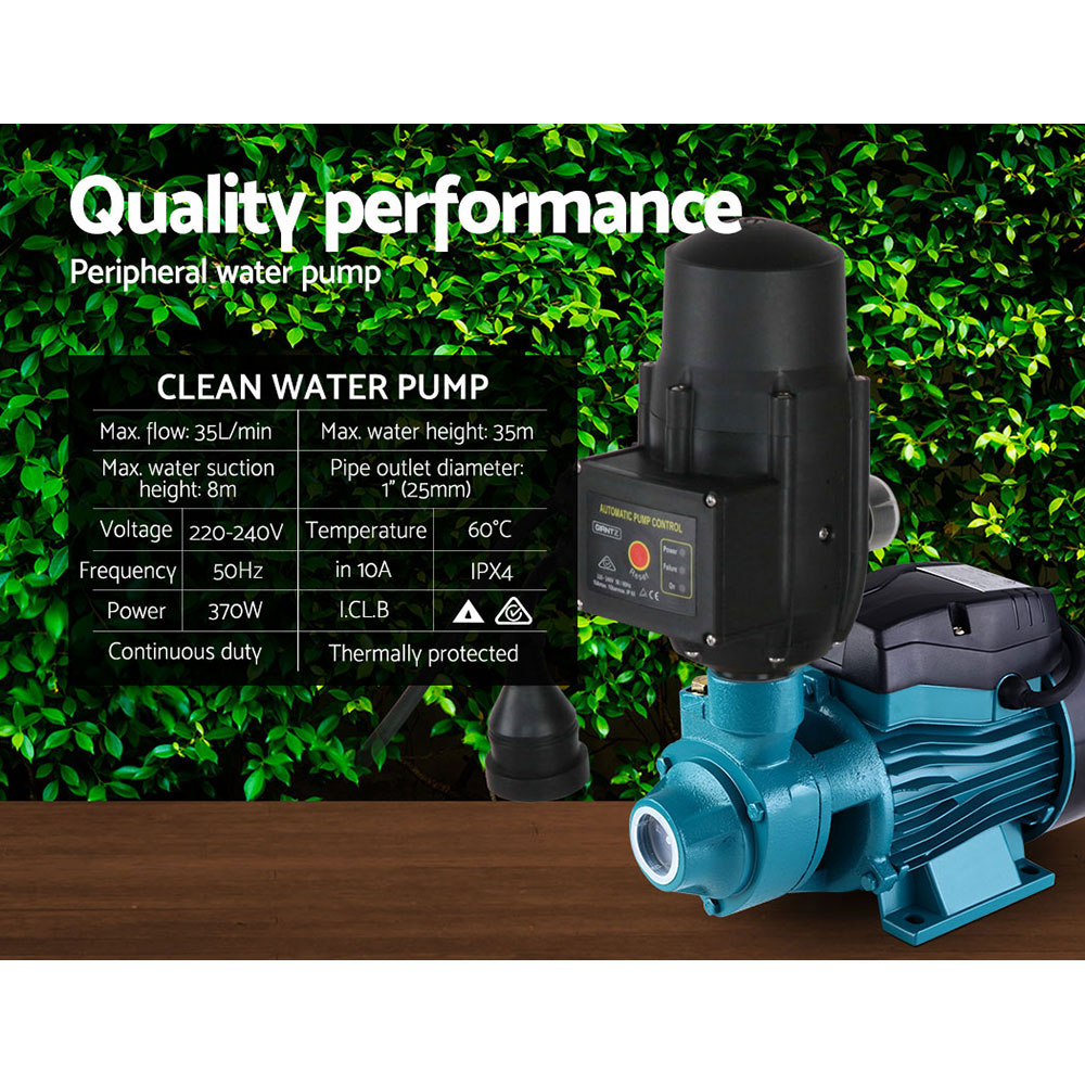 Giantz Peripheral Water Pump QB60 QB80 Garden Boiler Car Wash Auto Controller - Picture 30 of 103