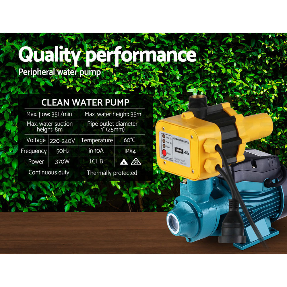 Giantz Peripheral Water Pump QB60 QB80 Garden Boiler Car Wash Auto Controller - Picture 40 of 103