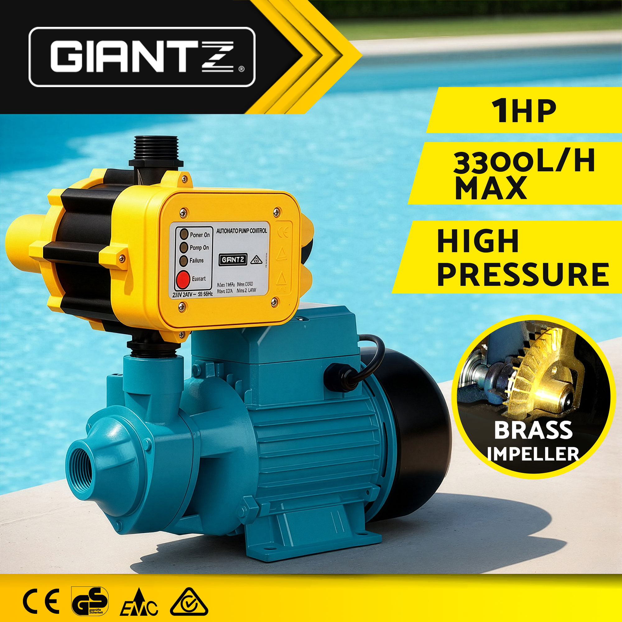 Giantz Peripheral Water Pump QB60 QB80 Garden Boiler Car Wash Auto Controller