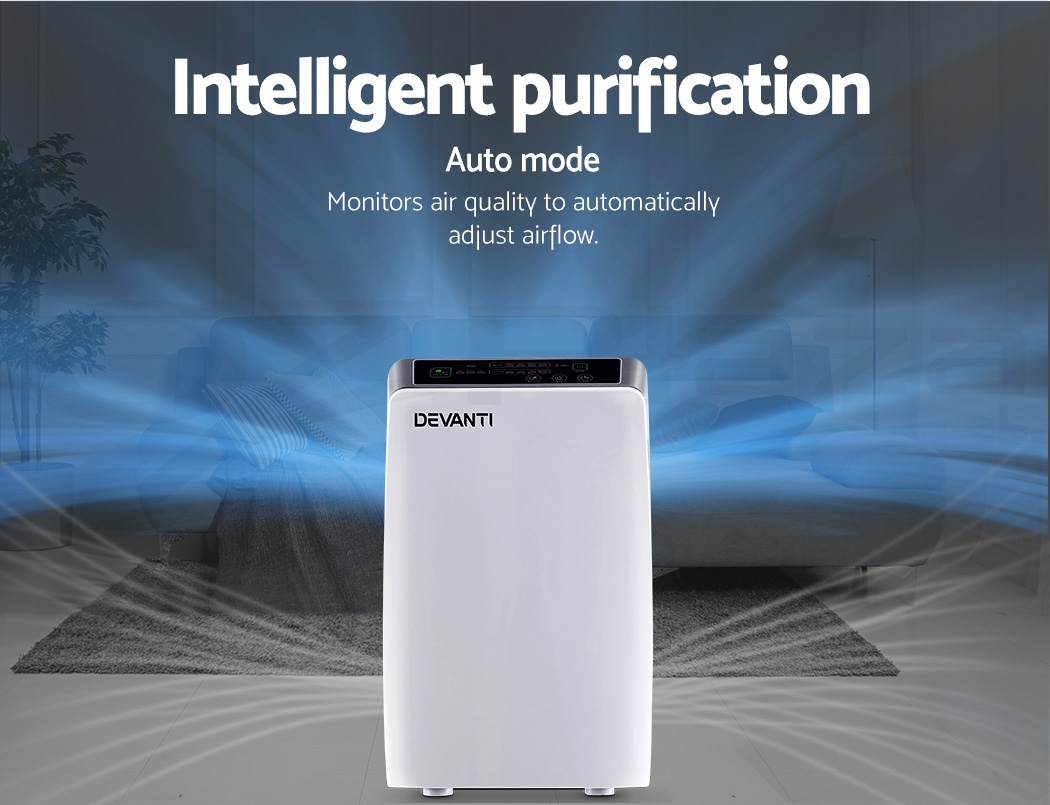 devanti air purifier cleaner home purifiers odour sensor hepa filter
