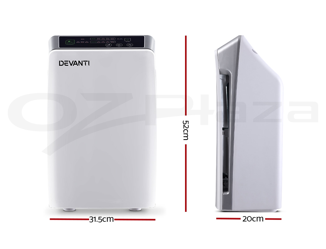 devanti air purifier cleaner home purifiers odour sensor hepa filter