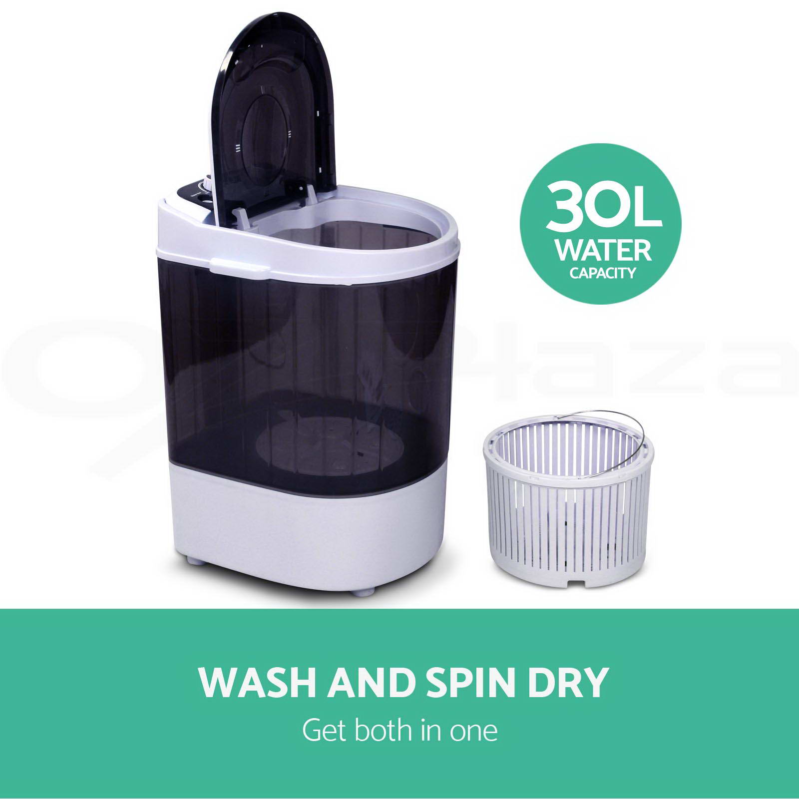 Devanti Mini Portable Washing Machine Top Load Loader Spin Camp Caravan