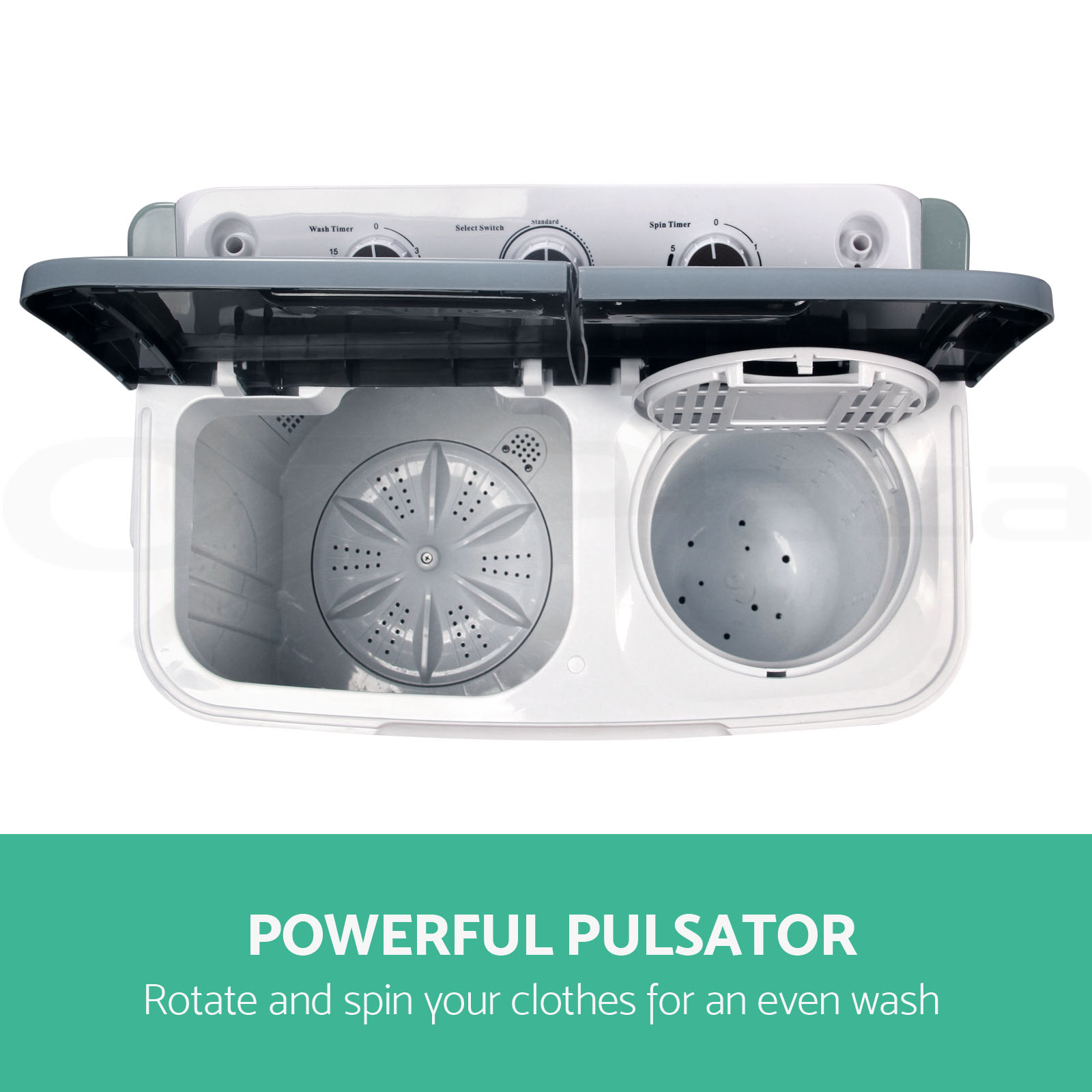 Devanti Mini Portable Washing Machine Top Load Loader Spin Camp Caravan