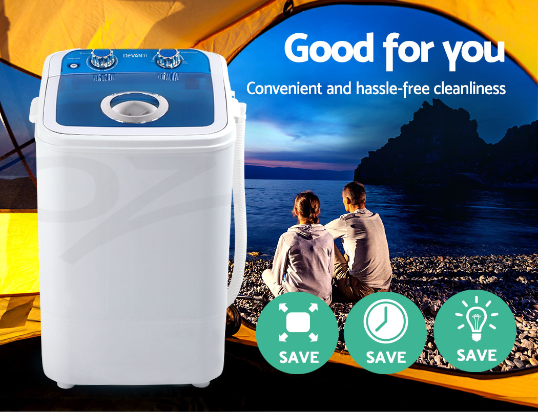 Devanti 4.6KG Mini Portable Washing Machine Outdoor Camping Caravan RV