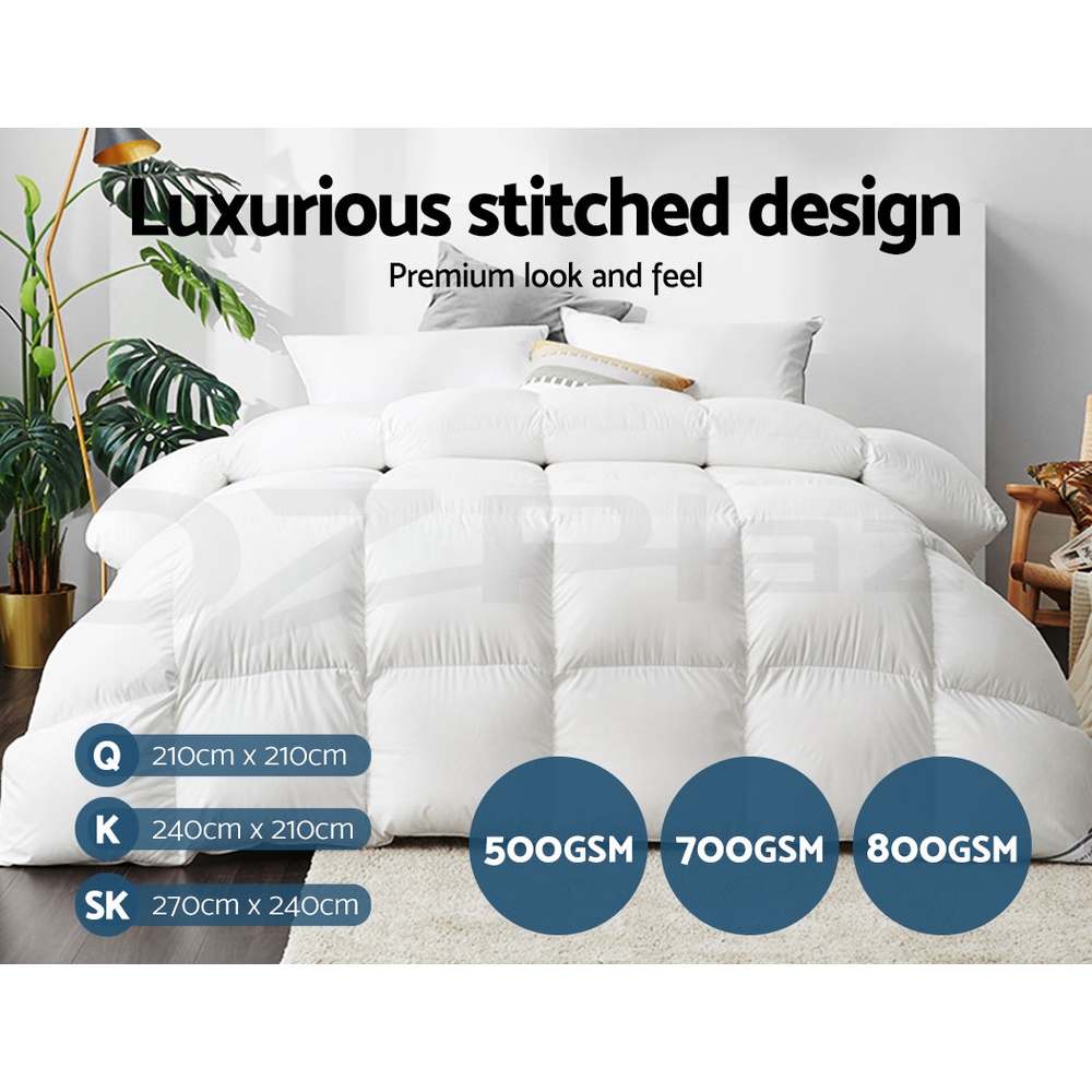Giselle Goose Down Feather Quilt 500/700/800GSM Duvet Doona Winter All
