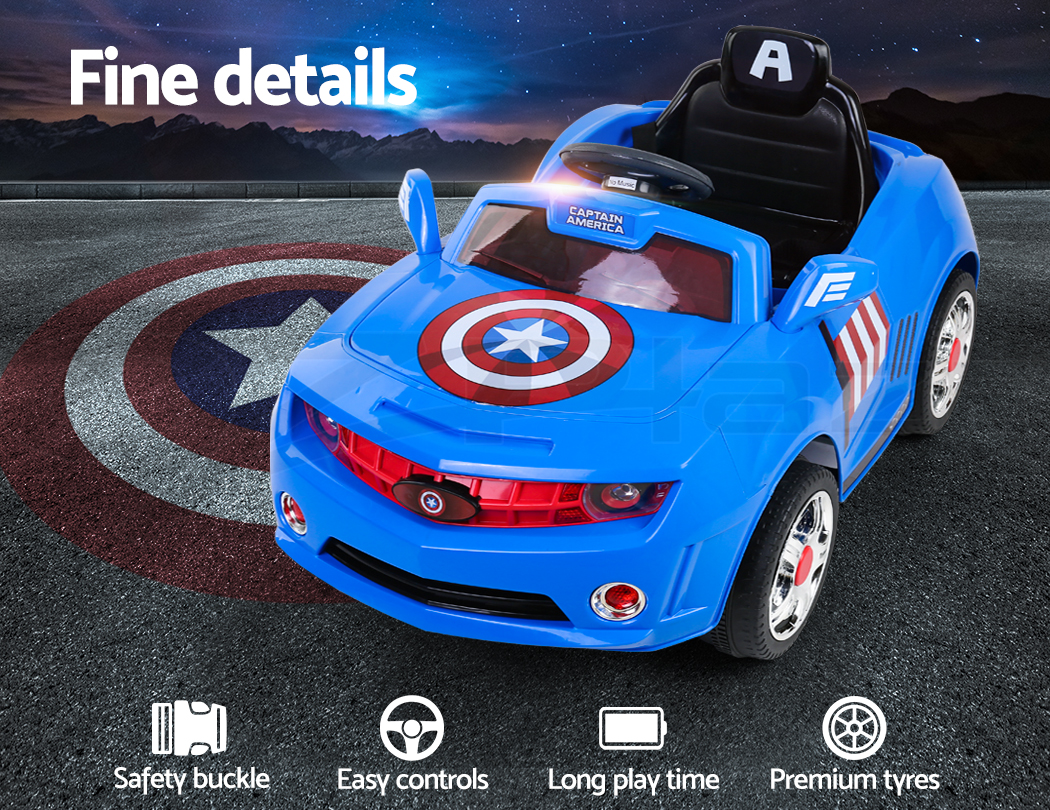 Kids Ride On Car Marvel Licensed Captain America Electric Toys Cars