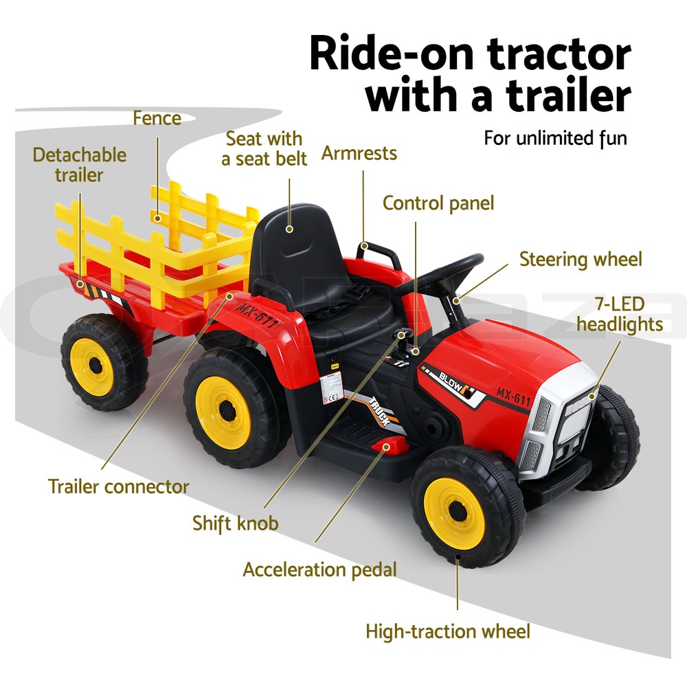 Rigo Ride On Car Tractor Toy Kids Outdoor Electric Cars 12V Battery Children - Picture 37 of 46