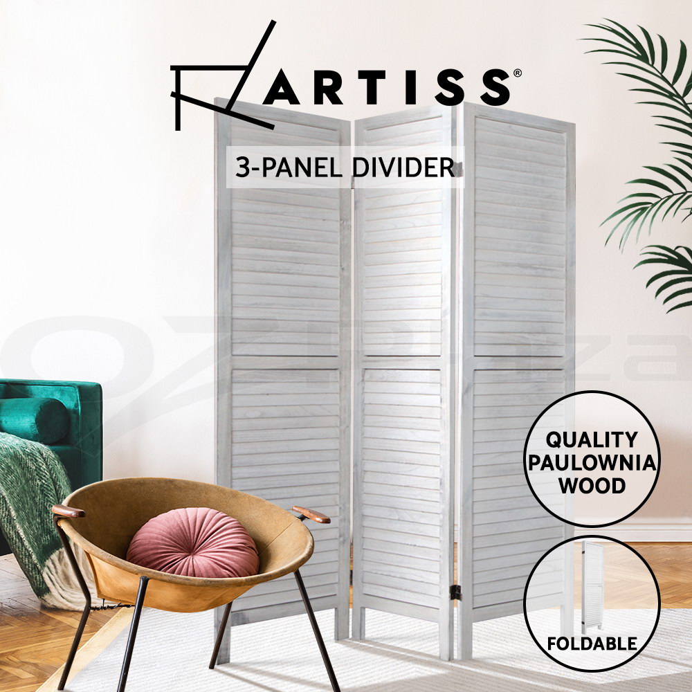 Artiss 3/4/6/8 Panel Room Divider Screen Privacy Dividers Timber Wood White - Picture 17 of 20