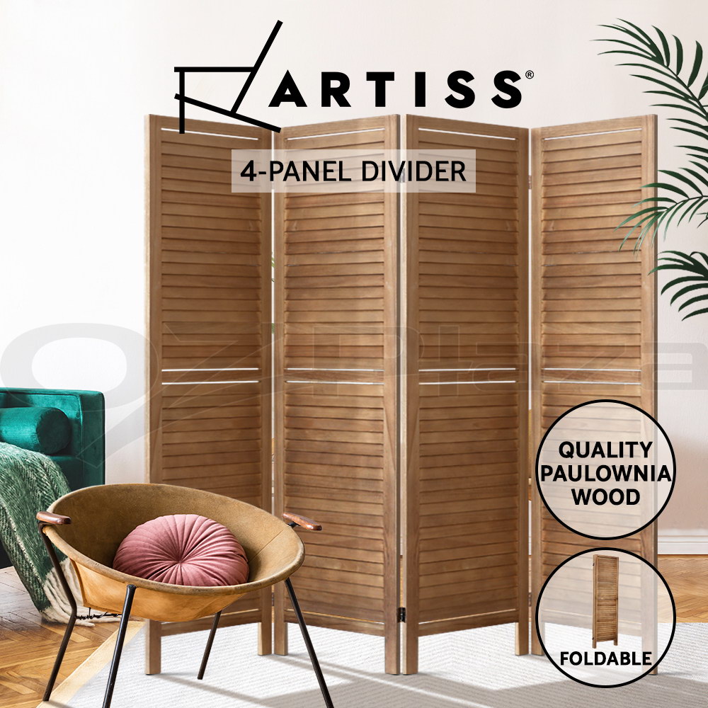 Artiss 3/4/6/8 Panel Room Divider Screen Privacy Dividers Timber Wood White - Picture 15 of 20