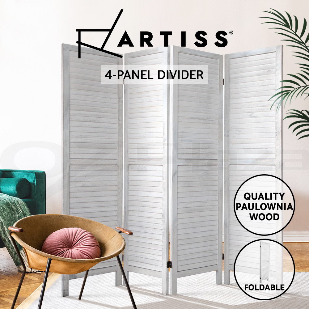 Artiss 3/4/6/8 Panel Room Divider Screen Privacy Dividers Timber Wood White - Picture 18 of 20