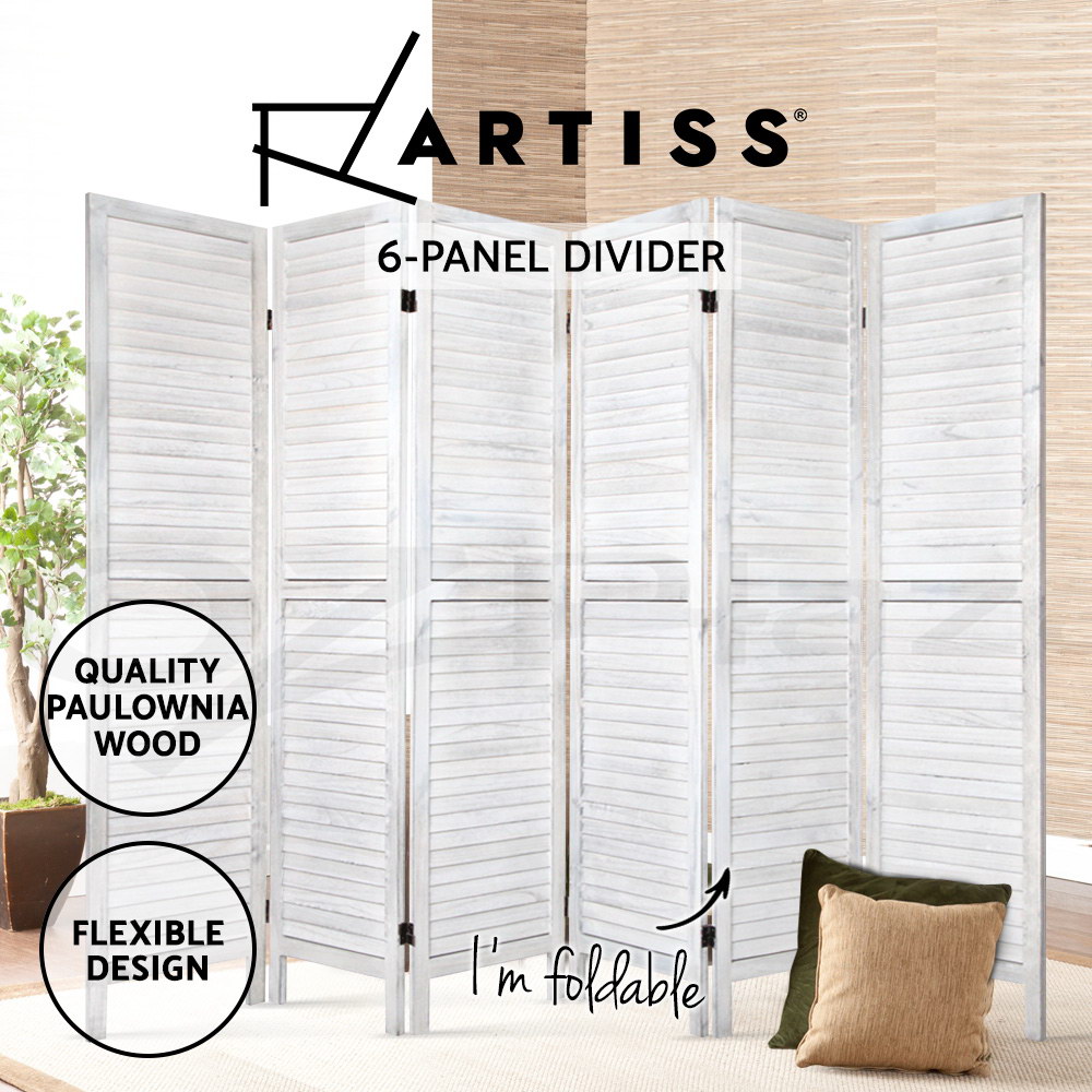 Artiss 3/4/6/8 Panel Room Divider Screen Privacy Dividers Timber Wood White - Picture 19 of 20