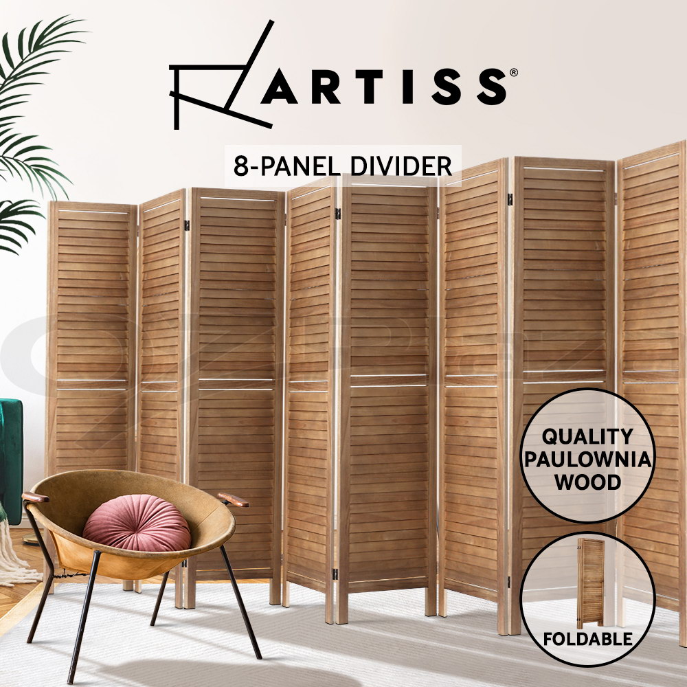 Artiss 3/4/6/8 Panel Room Divider Screen Privacy Dividers Timber Wood White - Picture 16 of 20