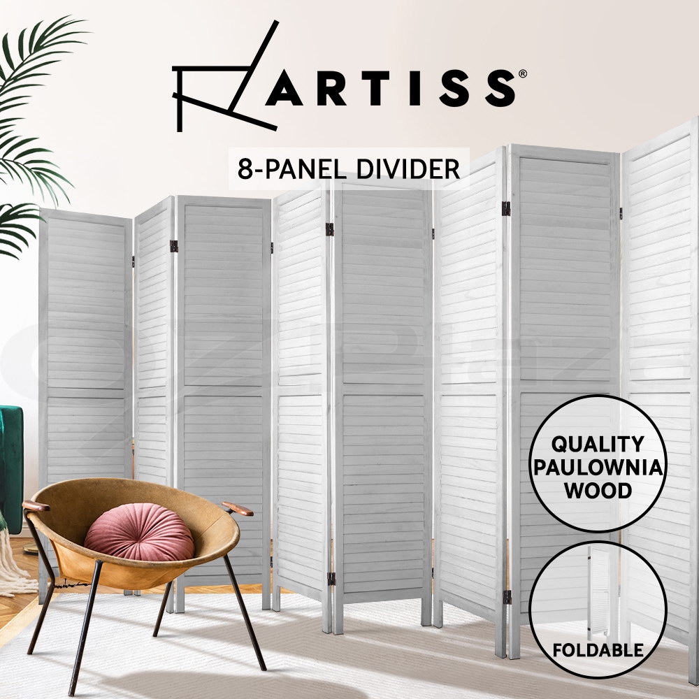Artiss 3/4/6/8 Panel Room Divider Screen Privacy Dividers Timber Wood White - Picture 20 of 20