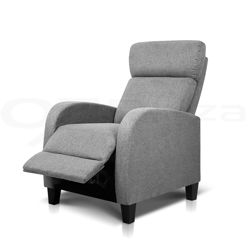 Luxury Sofa Recliner Chair Lounge Padded Linen Fabric Armchair Couch