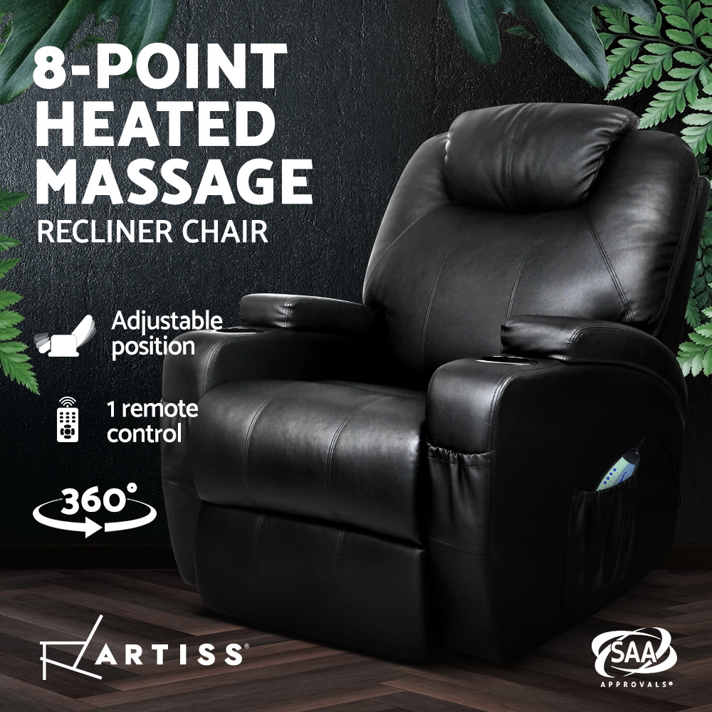 Artiss Recliner Chair Electric Massage Chair Lift Lounge Sofa Leather Armchair - Picture 55 of 76