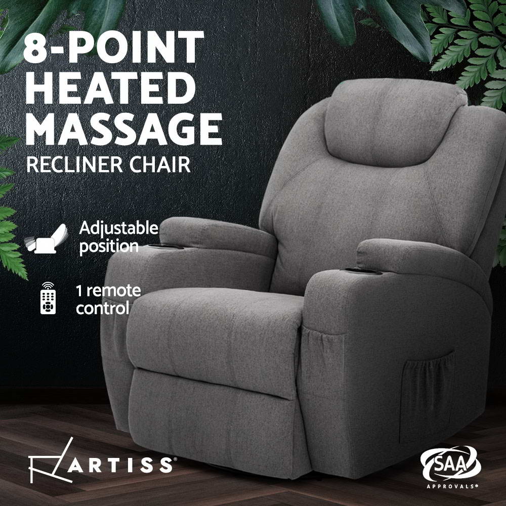 Artiss Recliner Chair Electric Massage Chair Lift Lounge Sofa Leather Armchair - Picture 66 of 76