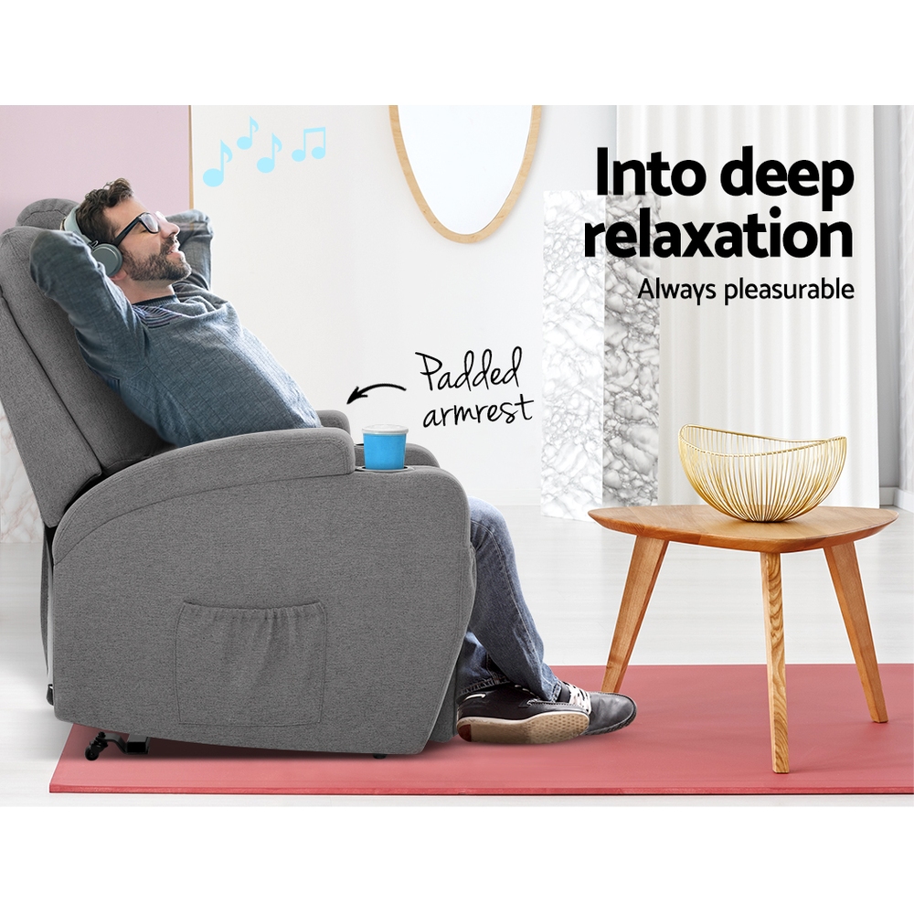 Artiss Recliner Chair Electric Massage Chair Lift Lounge Sofa Leather Armchair - Picture 73 of 76