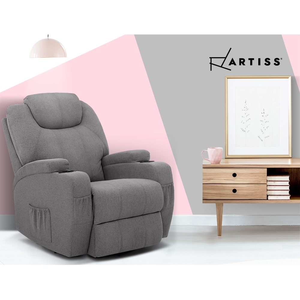 Artiss Recliner Chair Electric Massage Chair Lift Lounge Sofa Leather Armchair - Picture 75 of 76
