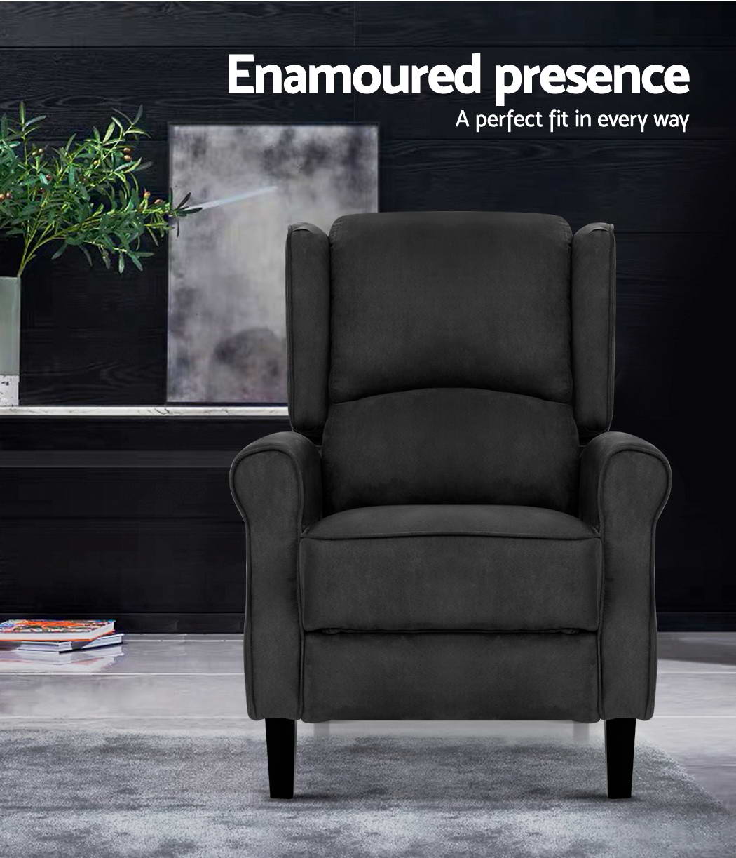 Artiss Recliner Chair Adjustable Sofa Lounge Soft Suede