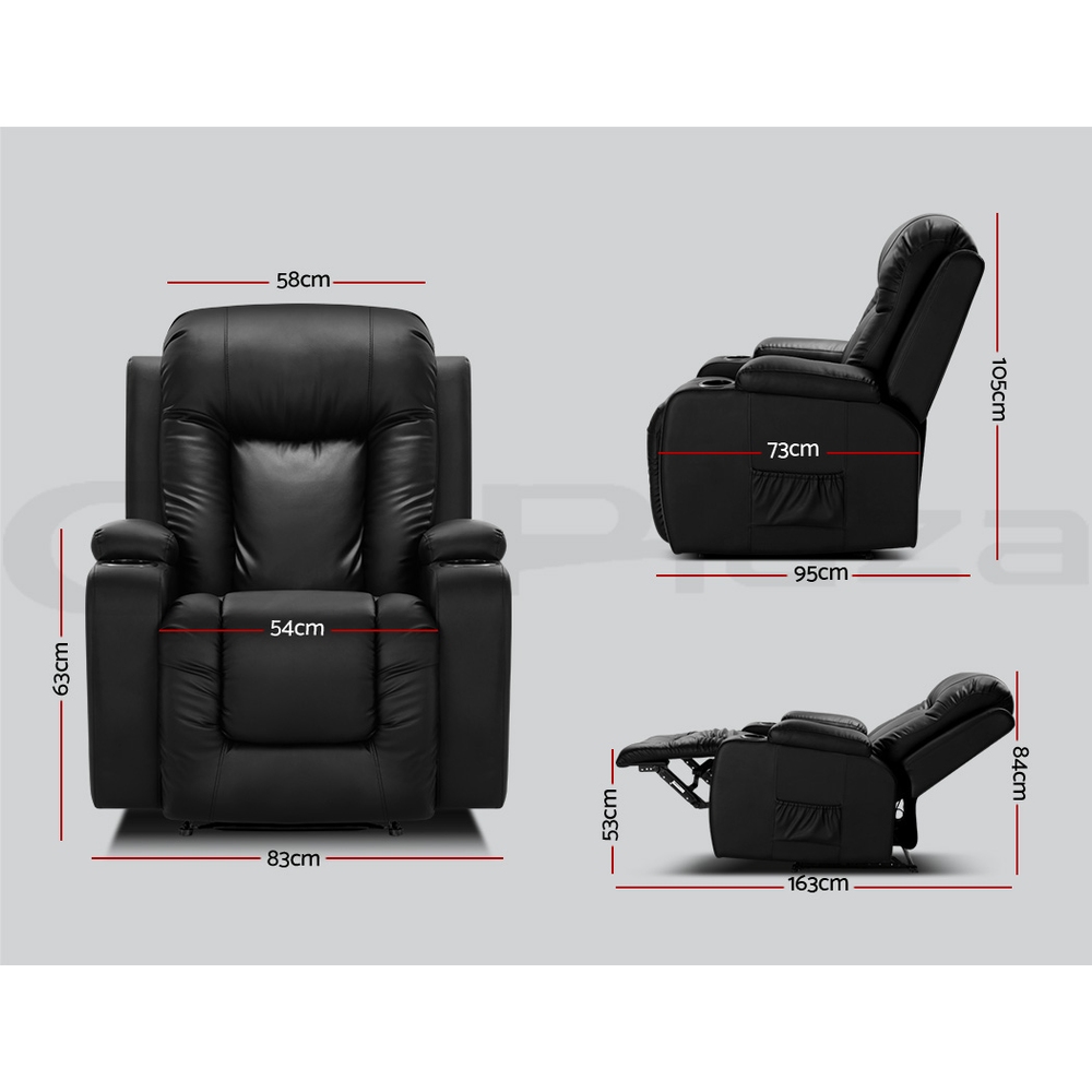 Artiss Recliner Chair Electric Massage Chair Lift Lounge Sofa Leather Armchair - Picture 53 of 76