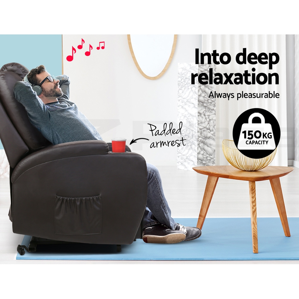 Artiss Recliner Chair Electric Massage Chair Lift Lounge Sofa Leather Armchair - Picture 28 of 76