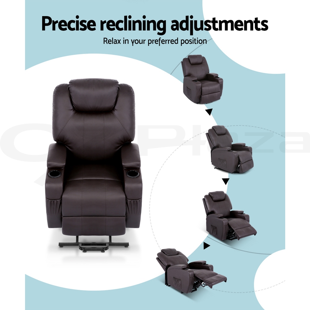 Artiss Recliner Chair Electric Massage Chair Lift Lounge Sofa Leather Armchair - Picture 29 of 76