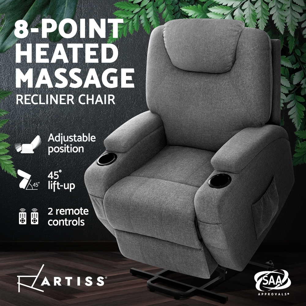 Artiss Recliner Chair Electric Massage Chair Lift Lounge Sofa Leather Armchair - Picture 33 of 76