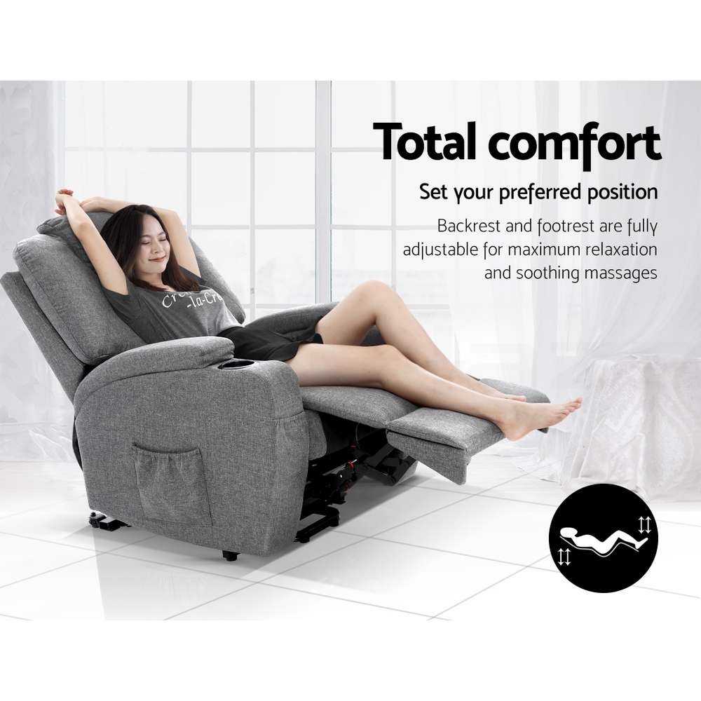 Artiss Recliner Chair Electric Massage Chair Lift Lounge Sofa Leather Armchair - Picture 37 of 76