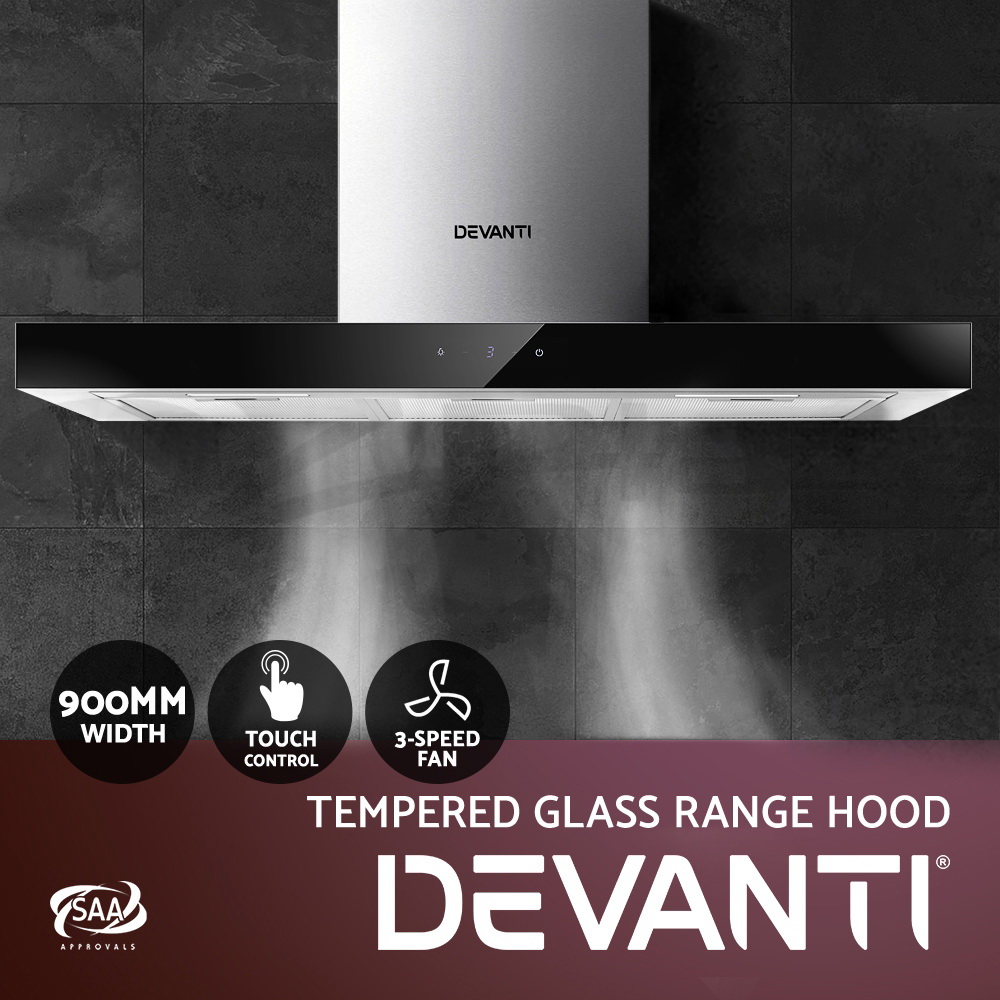 Devanti Range Hood Rangehood 900mm 600mm Kitchen Canopy Filter Stainless Steel - Picture 14 of 17