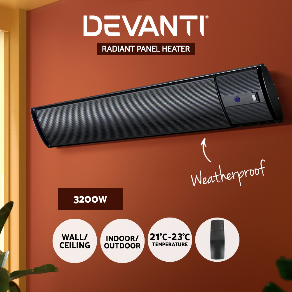 Devanti Electric Infrared Radiant Strip Heater Panel Outdoor Remote Control - Picture 16 of 17