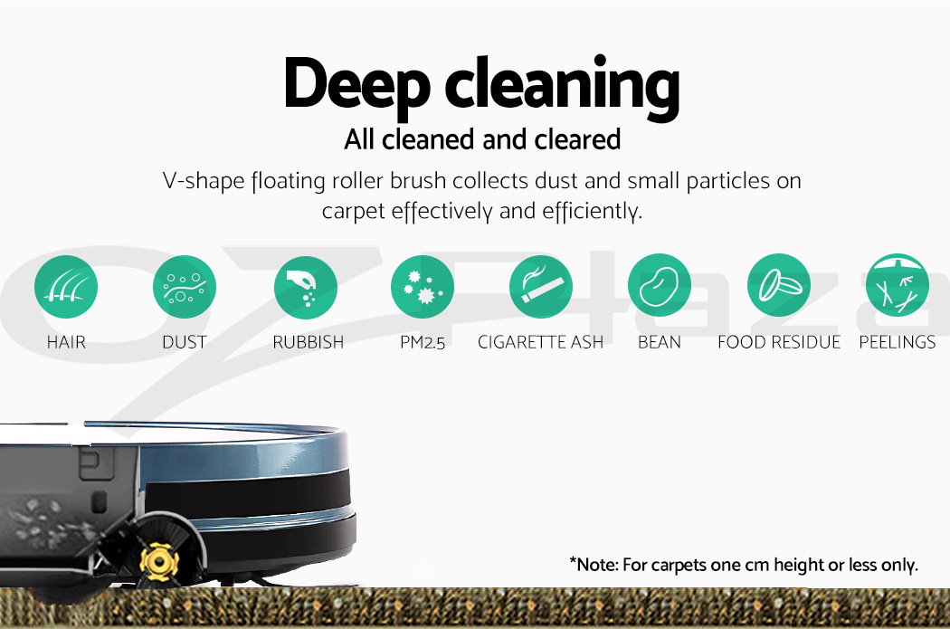 Devanti Automatic Robot Robotic Vacuum Cleaner Carpet Floor Dry Wet Mop