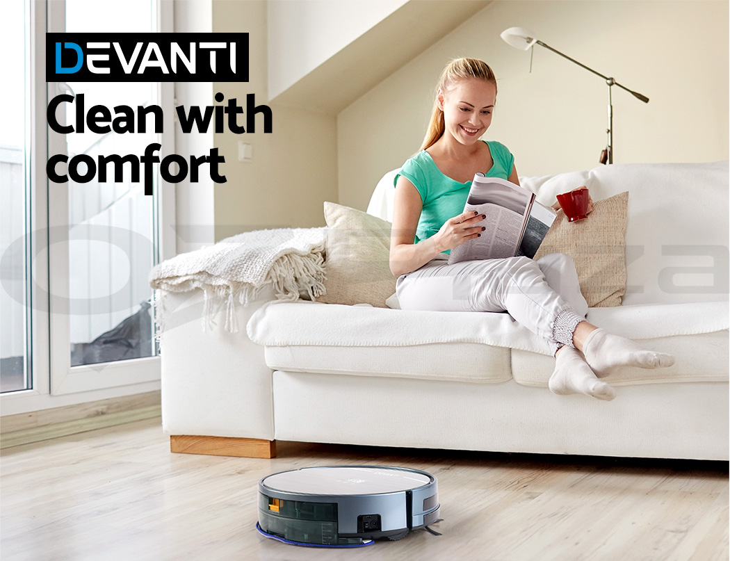 Devanti Automatic Robot Robotic Vacuum Cleaner Carpet Floor Dry Wet Mop
