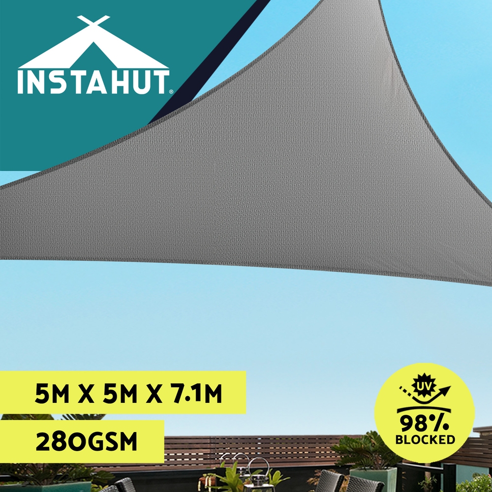Instahut Shade Sail ShadeCloth Heavy Duty Sun Canopy Triangle Square Rectangle - Picture 29 of 39