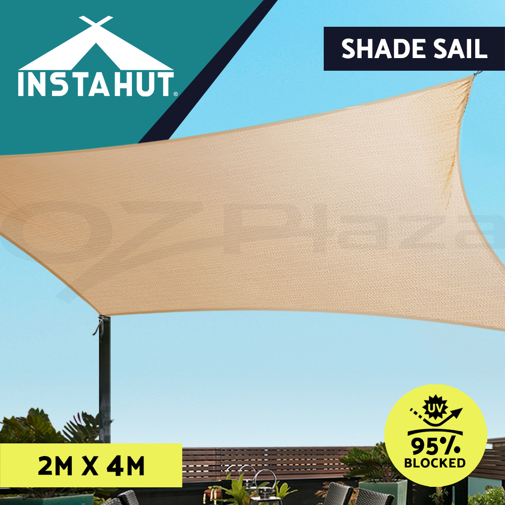Instahut Shade Sail ShadeCloth Heavy Duty Sun Canopy Triangle Square Rectangle - Picture 9 of 39