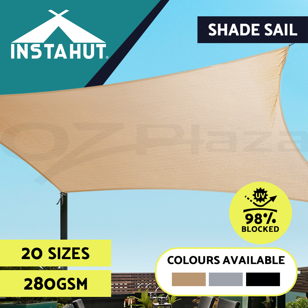 Instahut Shade Sail ShadeCloth Heavy Duty Sun Canopy Triangle Square Rectangle - Picture 11 of 39