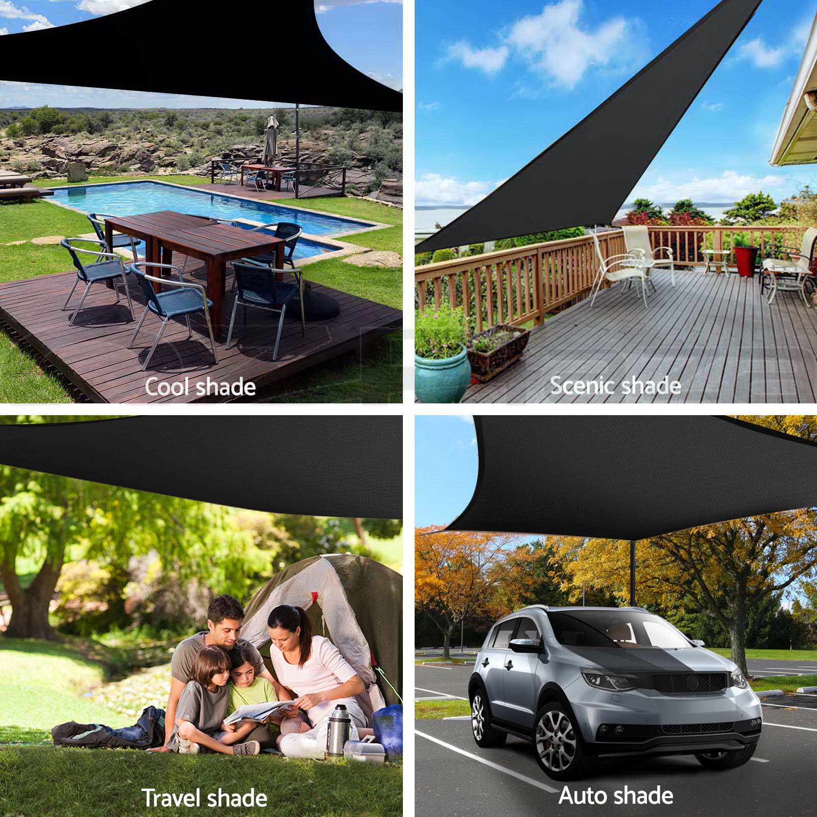 Extra Heavy Duty Shade Sail Sun Canopy Outdoor Triangle Square