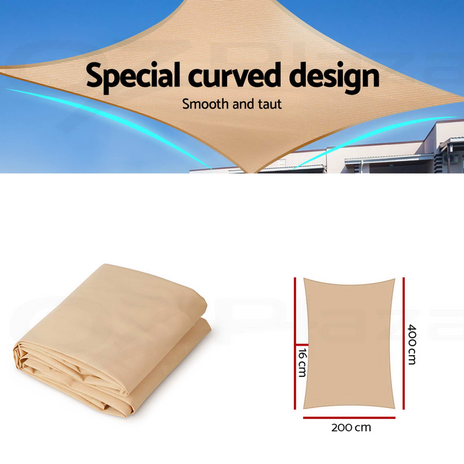 thumbnail 27 - Instahut Waterproof Shade Sail Awning Cloth Triangle Square Sand Sun Canopy